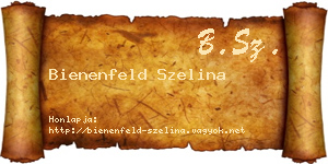 Bienenfeld Szelina névjegykártya
